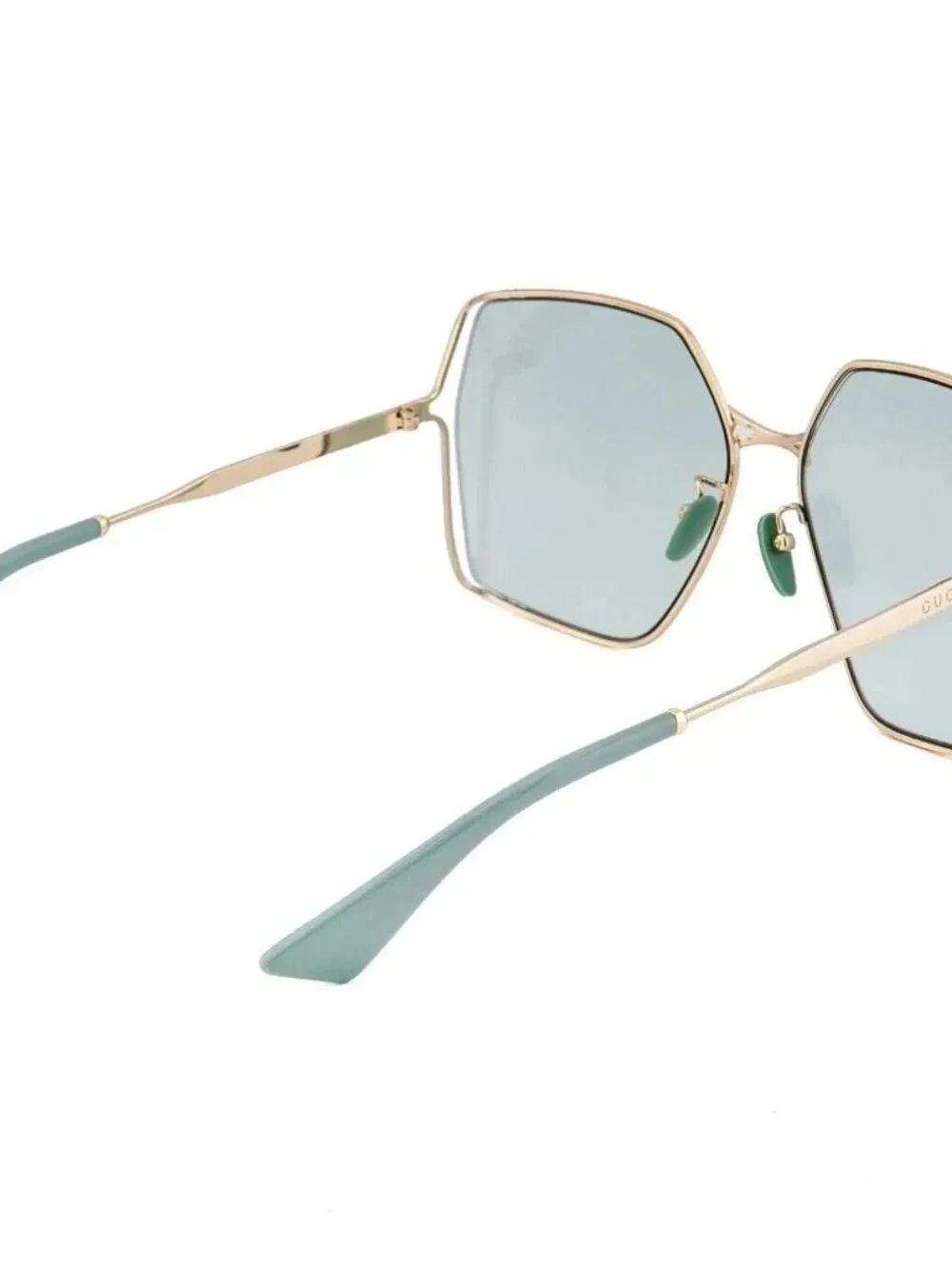 NEW Gucci GG0817S 003 Gold Green Oversized 100% Authentic Sunglasses